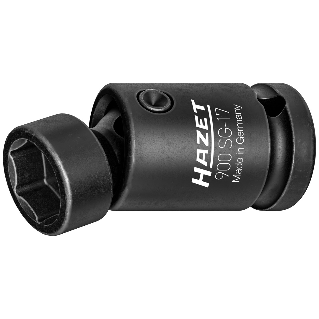 Hazet Schlag-Maschinenschrauber Gelenk-Steckschlüsseleinsatz 1/2 (12,5 mm) Vierkant hohl, Außen Sechskant-Tractionsprofil, SW 17 mm