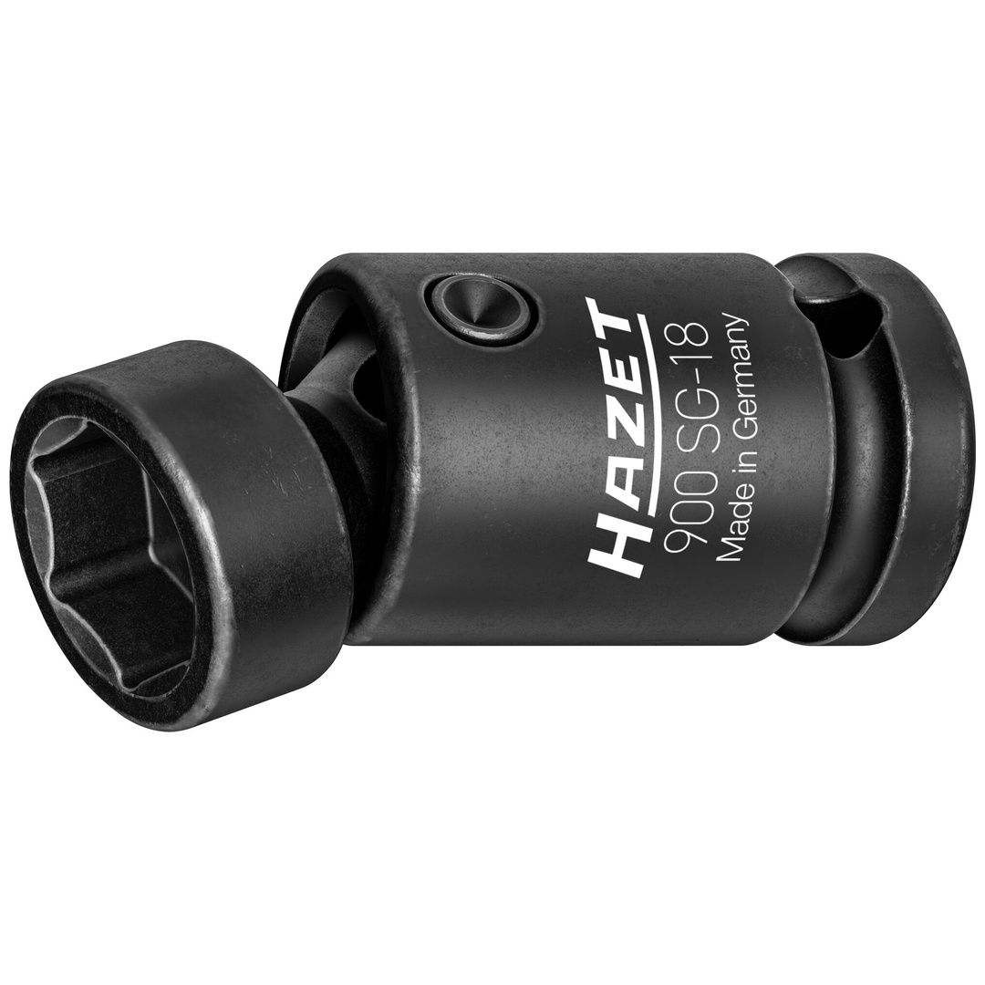 Hazet Schlag-Maschinenschrauber Gelenk-Steckschlüsseleinsatz 1/2 (12,5 mm) Vierkant hohl, Außen Sechskant-Tractionsprofil, SW 18 mm