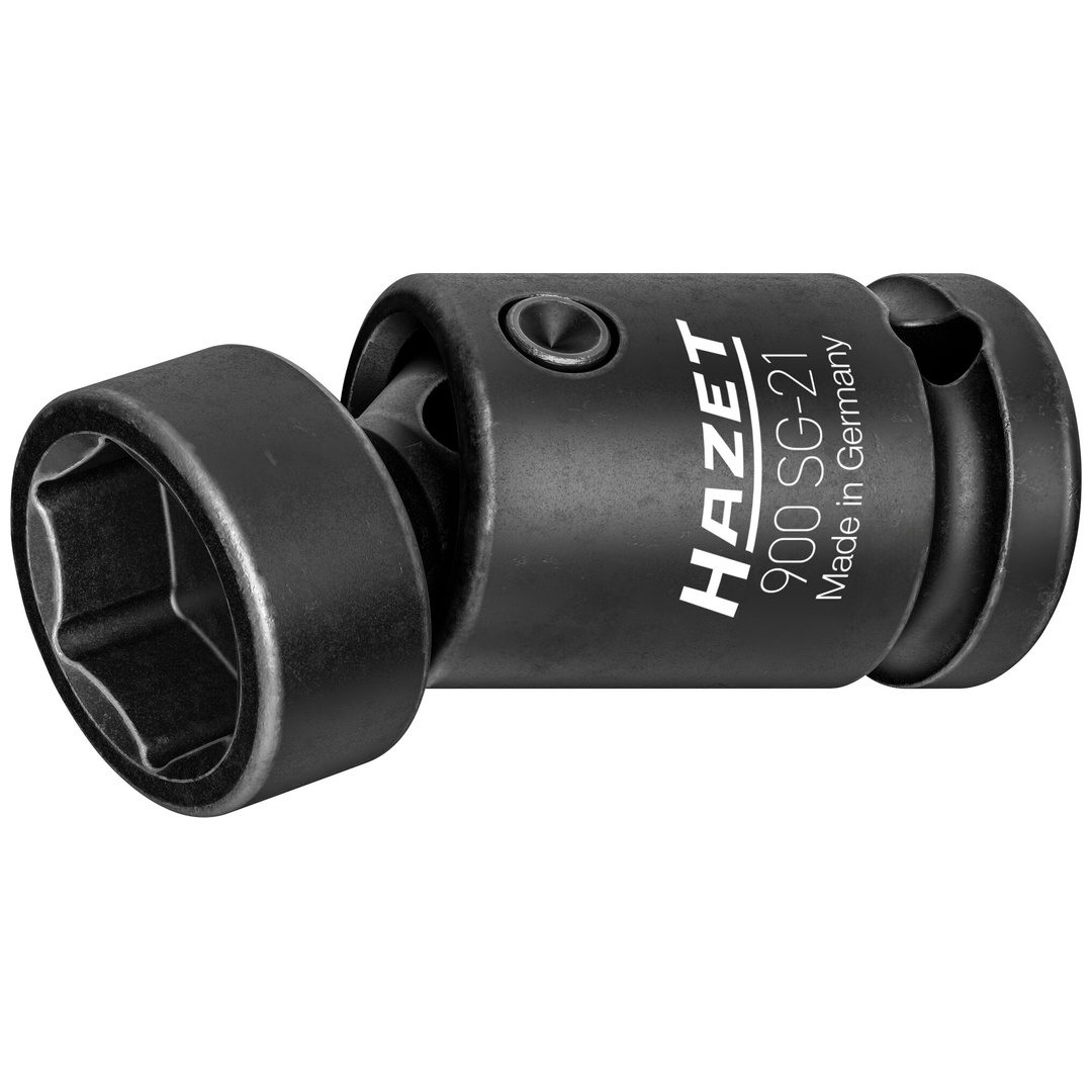Hazet Schlag-Maschinenschrauber Gelenk-Steckschlüsseleinsatz 1/2 (12,5 mm) Vierkant hohl, Außen Sechskant-Tractionsprofil, SW 21 mm