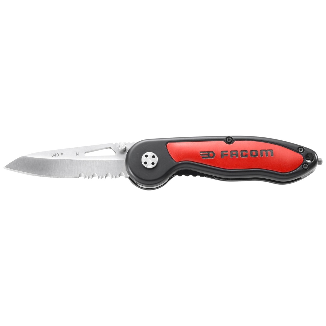 FACOM Messer mit Bi-Material-Heft und Klingensicherung, Klingenlänge 77 mm