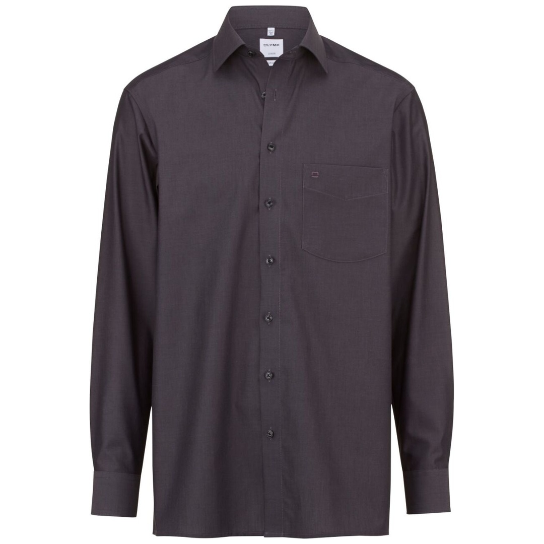 Olymp-5131-64 Luxor Chambray Herren Hemd Comfort Fit 1/1 Arm Gr. 47 grau