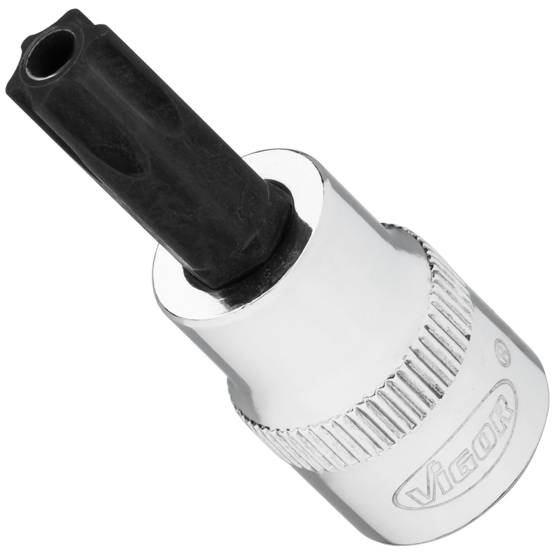 VIGOR Schraubendrehereinsatz, V2195N, 3/8 (10 mm) Vierkant hohl, Tamper Resistant TX Profil, SW T50H