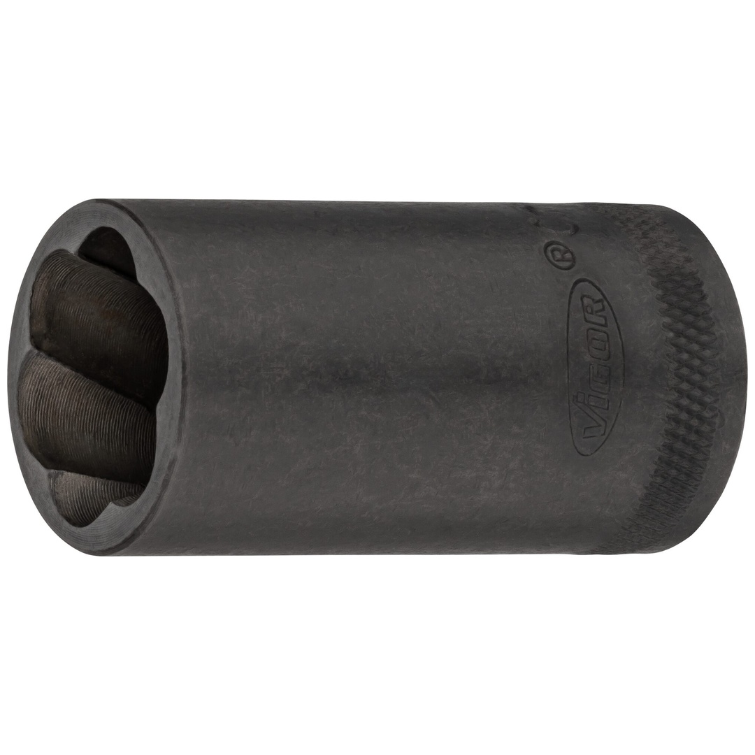 VIGOR Spiralnutenausdreher-Einsatz, V2404N-19, 1/2 (12,5 mm) Vierkant hohl, Außen Schraubenausdreher Profil, SW 19 mm