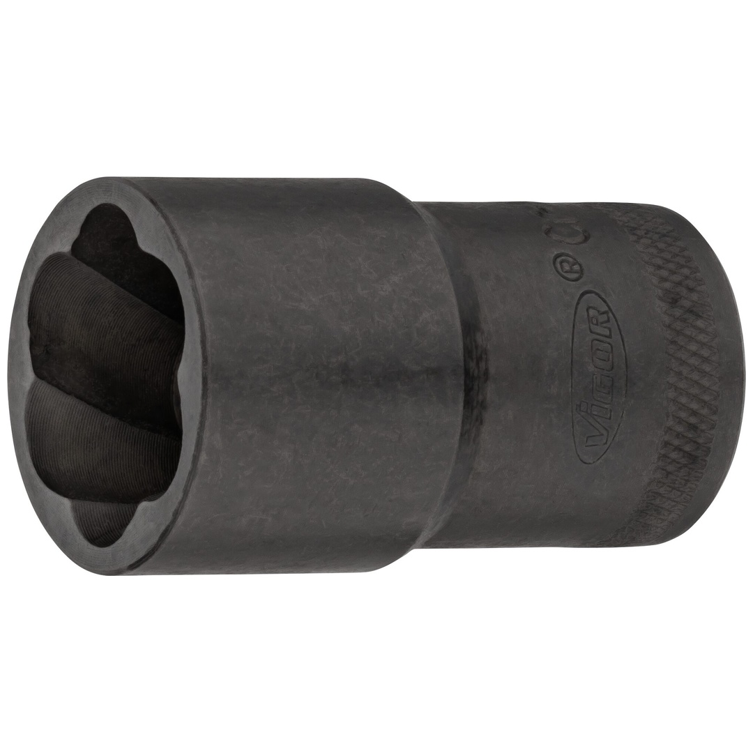 VIGOR Spiralnutenausdreher-Einsatz, V2404N-22, 1/2 (12,5 mm) Vierkant hohl, Außen Schraubenausdreher Profil, SW 22 mm