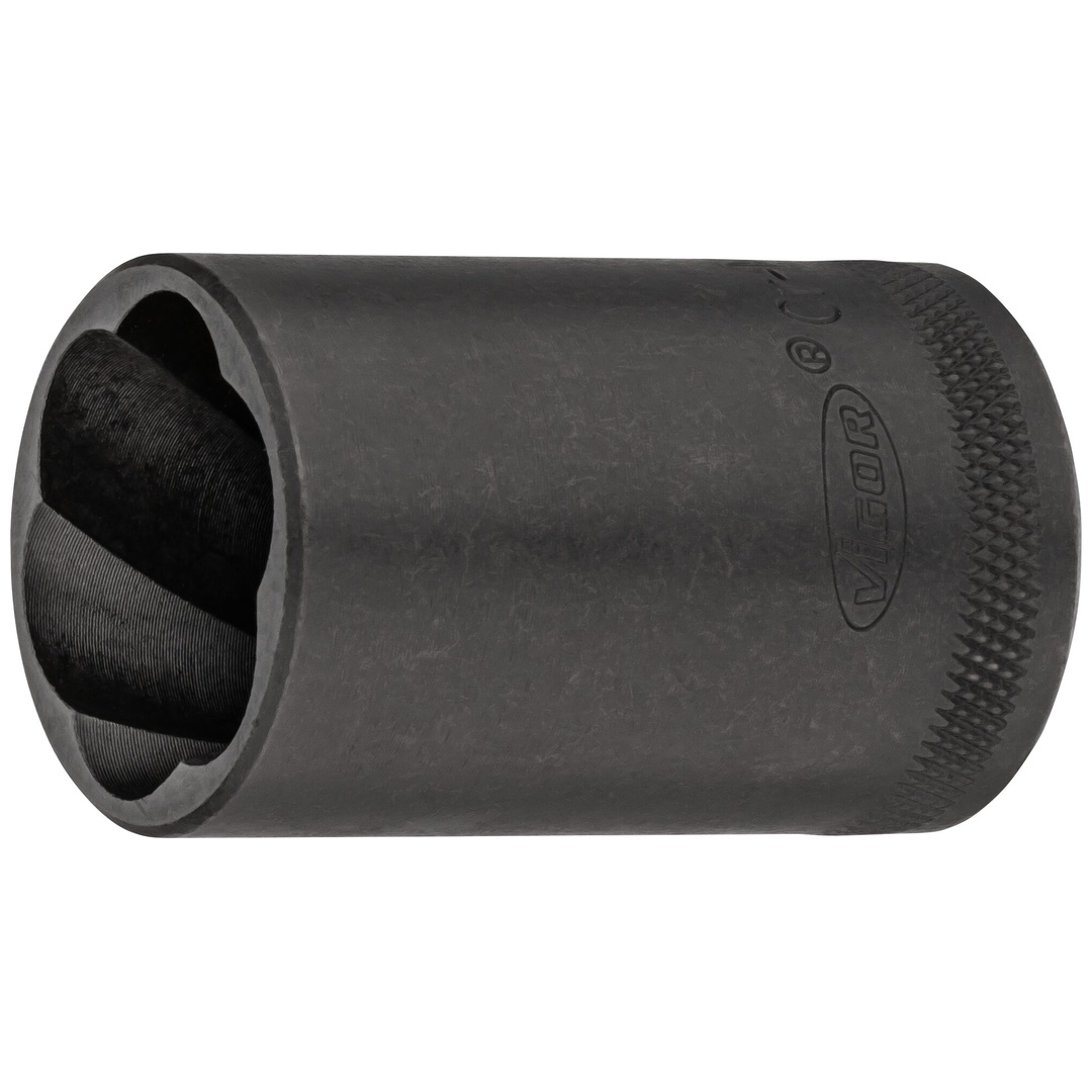 VIGOR Spiralnutenausdreher-Einsatz, V2404N-24, 1/2 (12,5 mm) Vierkant hohl, Außen Schraubenausdreher Profil, SW 24 mm