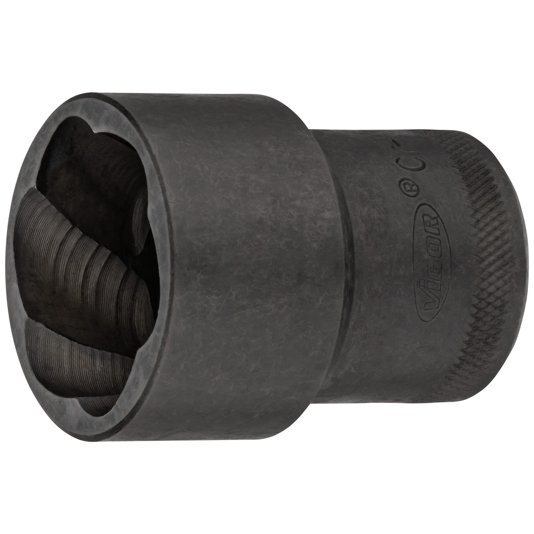 VIGOR Spiralnutenausdreher-Einsatz, V2404N-30, 1/2 (12,5 mm) Vierkant hohl, Außen Schraubenausdreher Profil, SW 30 mm