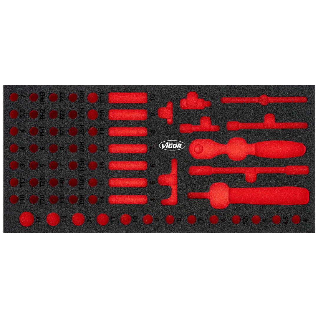 VIGOR Weichschaumeinlage, leer, V4971N-L, (LxBxH) 393 x 188 x 35 mm
