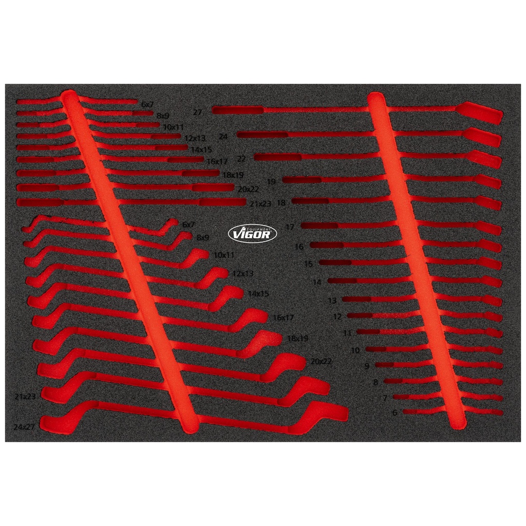 VIGOR Schraubenschlüssel-Einlage, leer, L, V6643N-L, (LxBxH) 563 x 393 x 35 mm