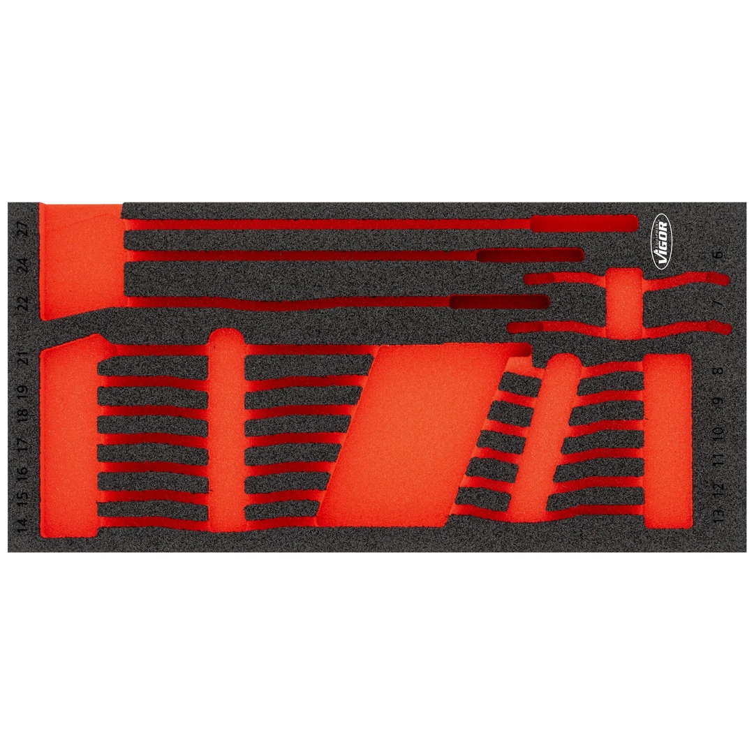 VIGOR Weichschaumeinlage, leer, V6723N-L, (LxBxH) 393 x 188 x 35 mm