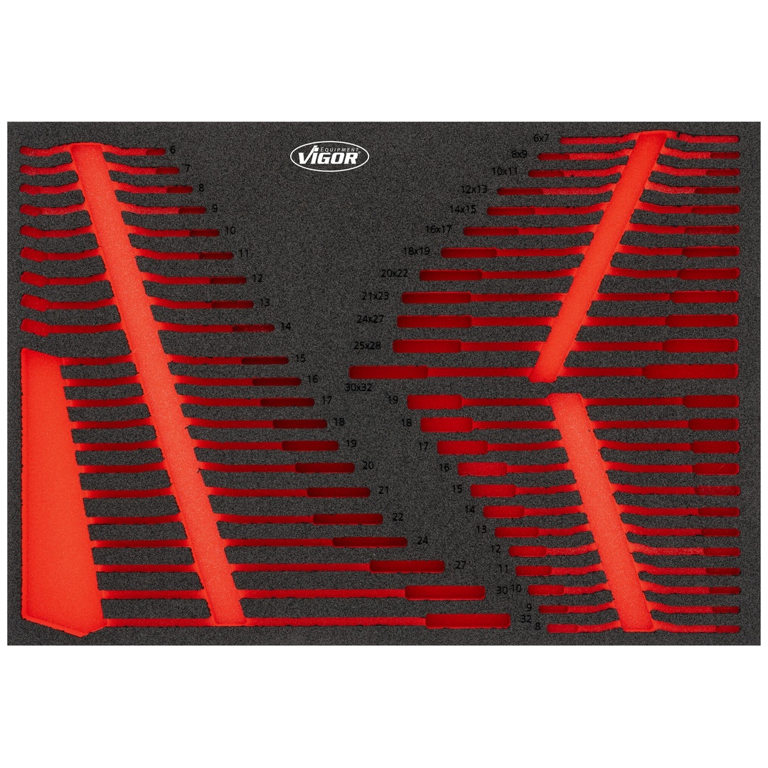 VIGOR Schraubenschlüssel-Einlage, leer, L, V6724N-L, (LxBxH) 563 x 393 x 35 mm