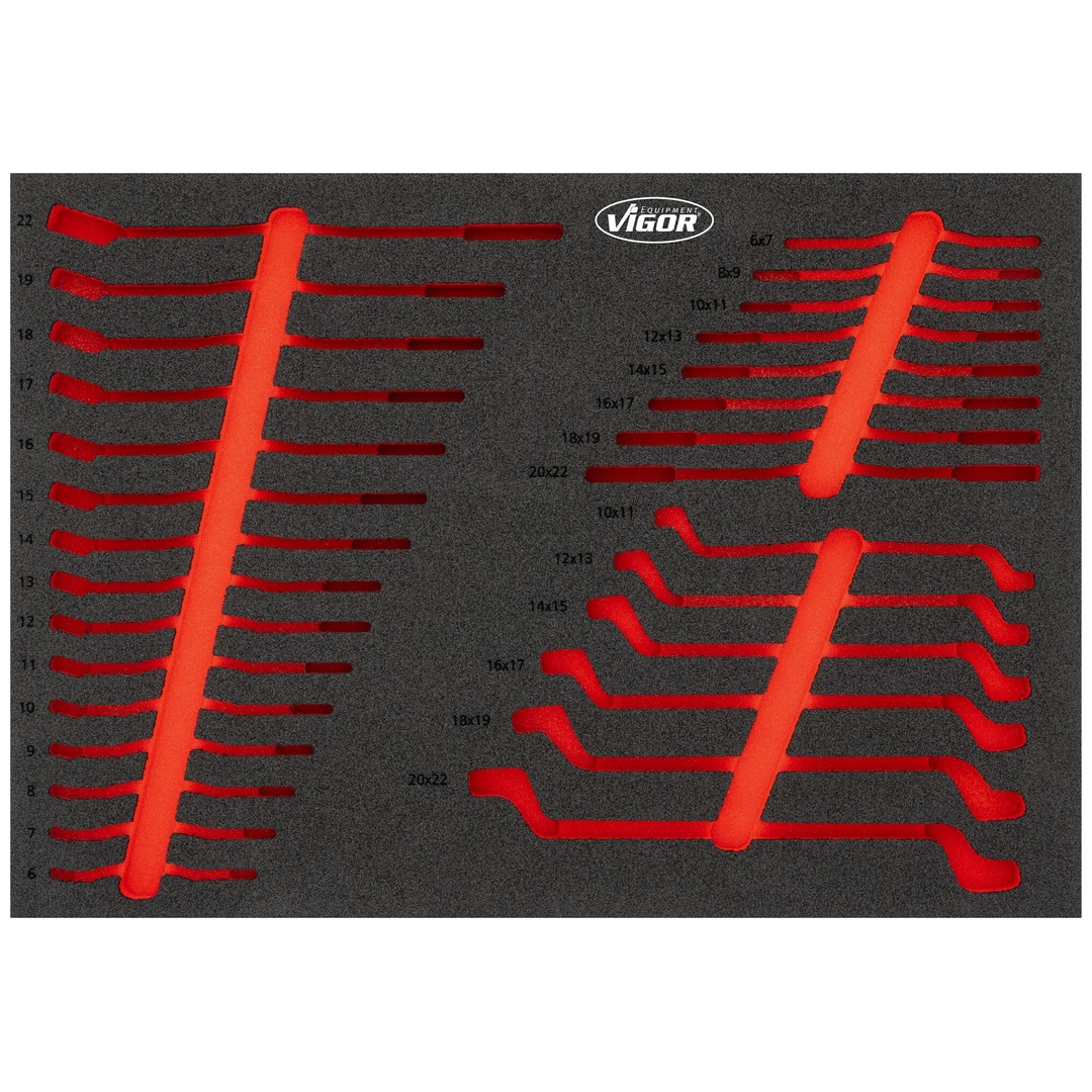 VIGOR Schraubenschlüssel-Einlage, leer, L, V6726N-L, (LxBxH) 563 x 393 x 35 mm