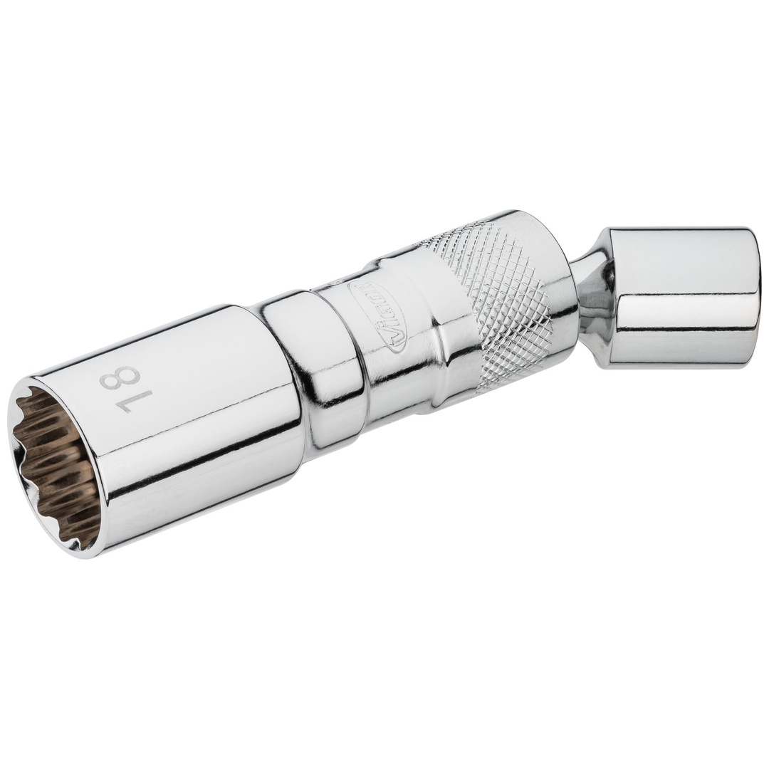 VIGOR Zündkerzen-Einsatz, 3/8 (10 mm) Vierkant hohl, Außen Doppelsechskant Profil, SW 18 mm