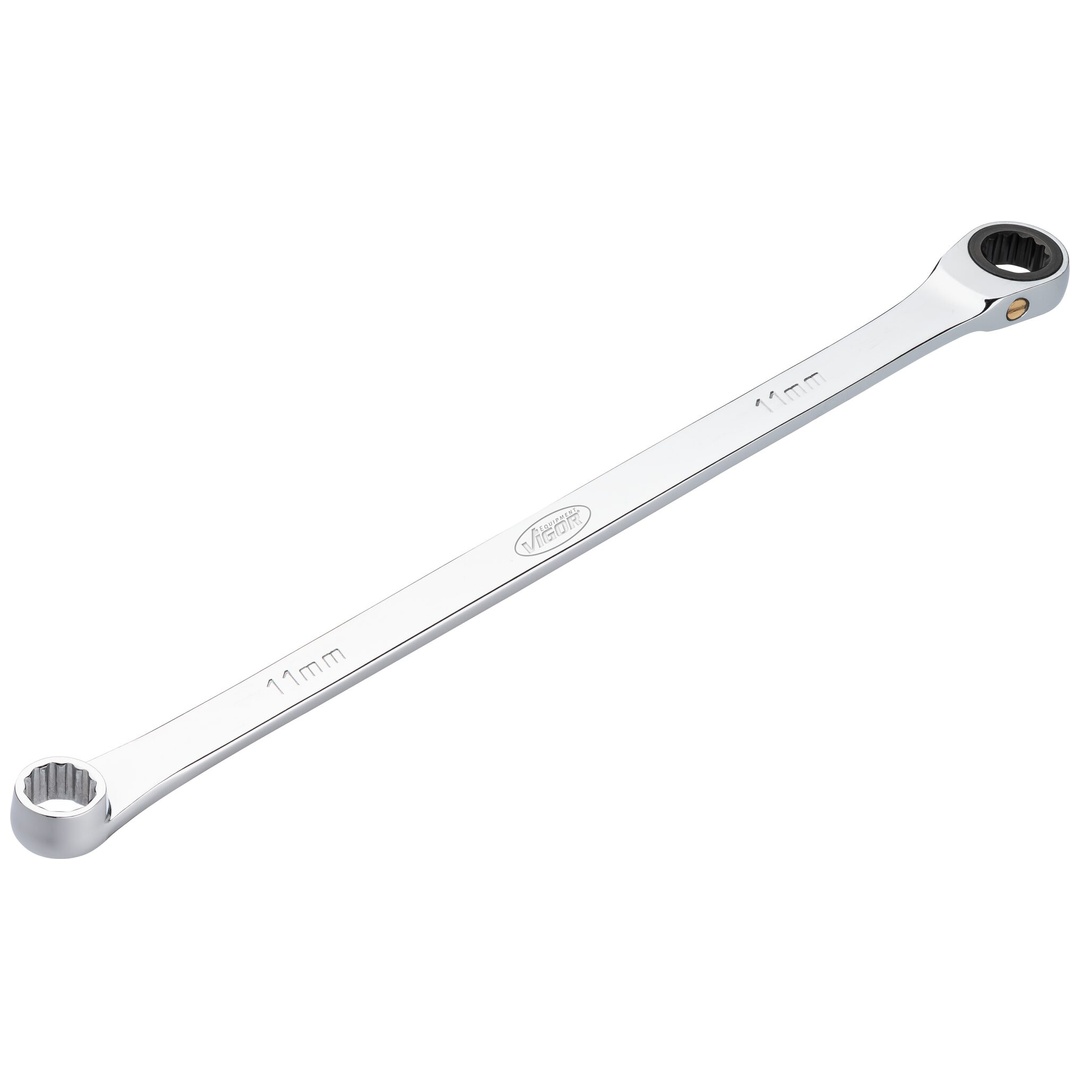 VIGOR Ratschen-Ringschlüssel, extra lang, SW 11 mm