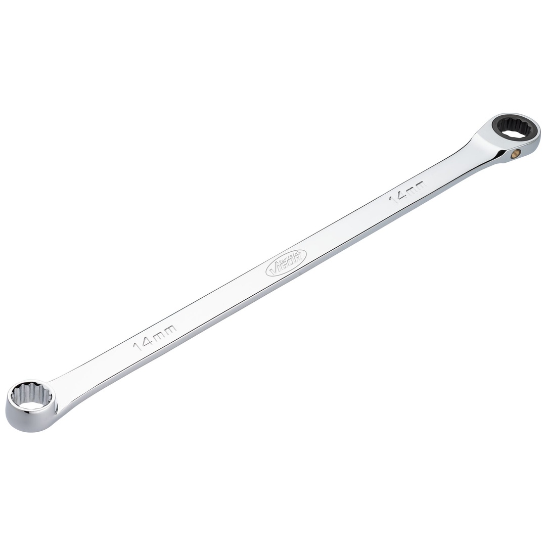 VIGOR Ratschen-Ringschlüssel, extra lang, SW 14 mm