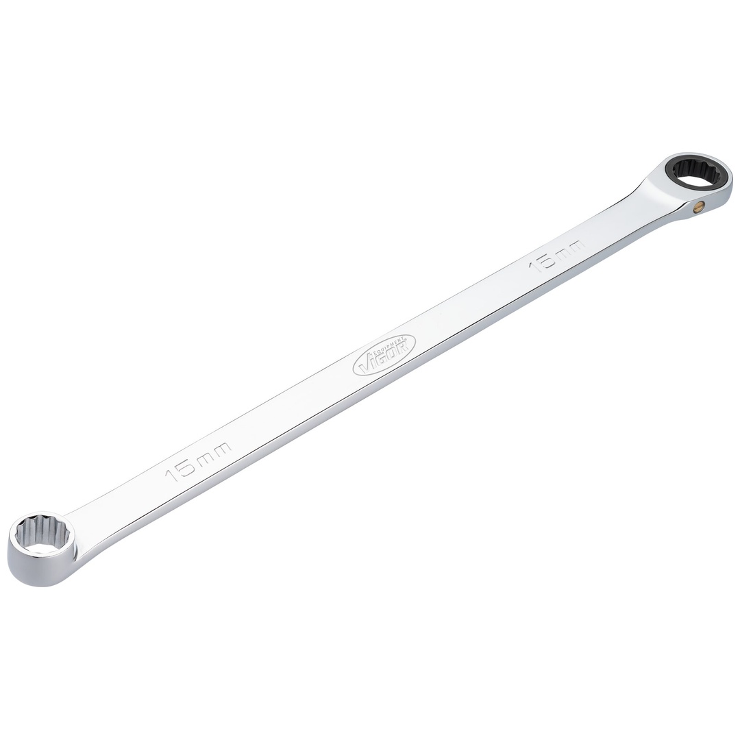 VIGOR Ratschen-Ringschlüssel, extra lang, SW 15 mm