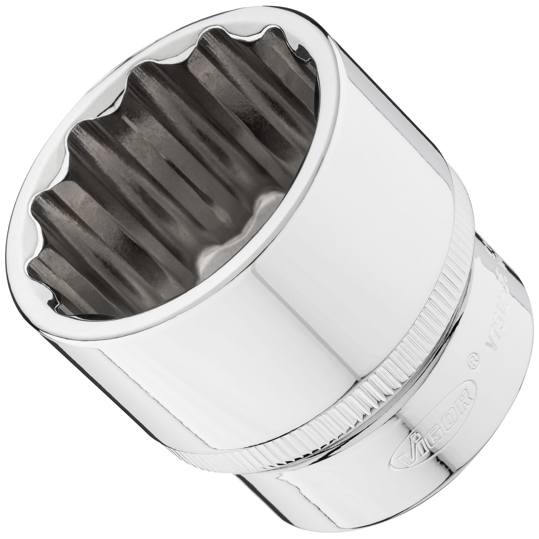 VIGOR Steckschlüsseleinsatz, 1/2 (12,5 mm) Vierkant hohl, Außen Doppelsechskant Profil, SW 36 mm