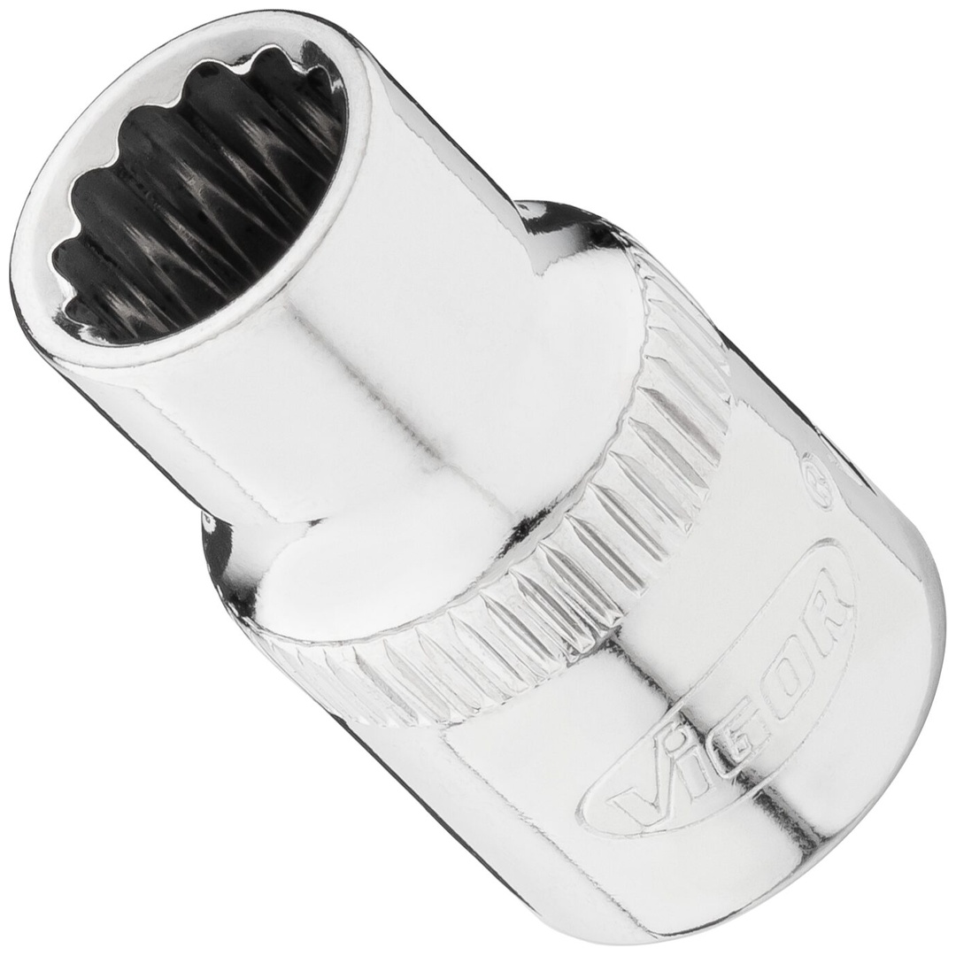 VIGOR Steckschlüsseleinsatz, 3/8 (10 mm) Vierkant hohl, Außen Doppelsechskant Profil, SW 9 mm