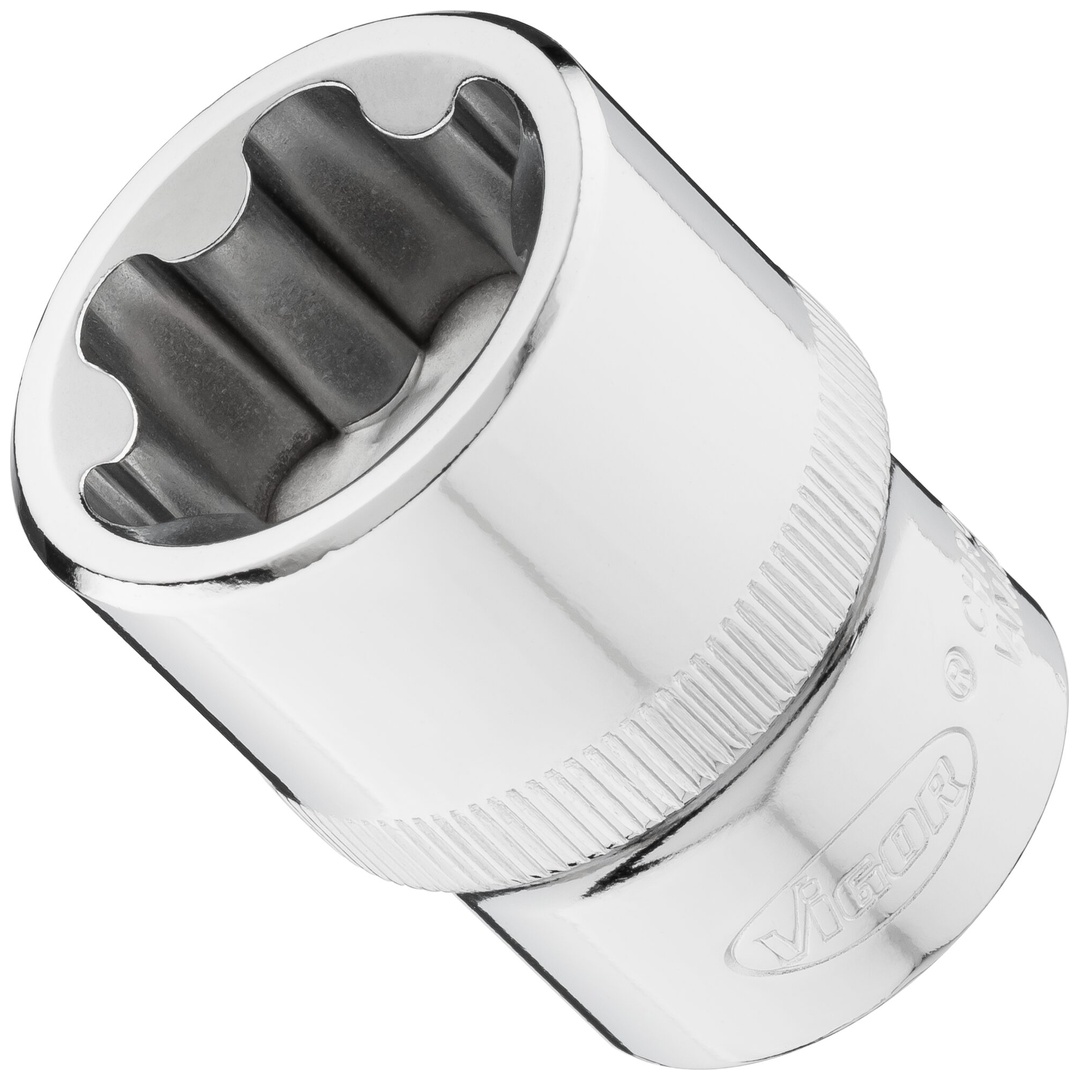 VIGOR T+ Steckschlüsseleinsatz, 1/2 (12,5 mm) Vierkant hohl, Außen TX Plus Profil, SW E26+