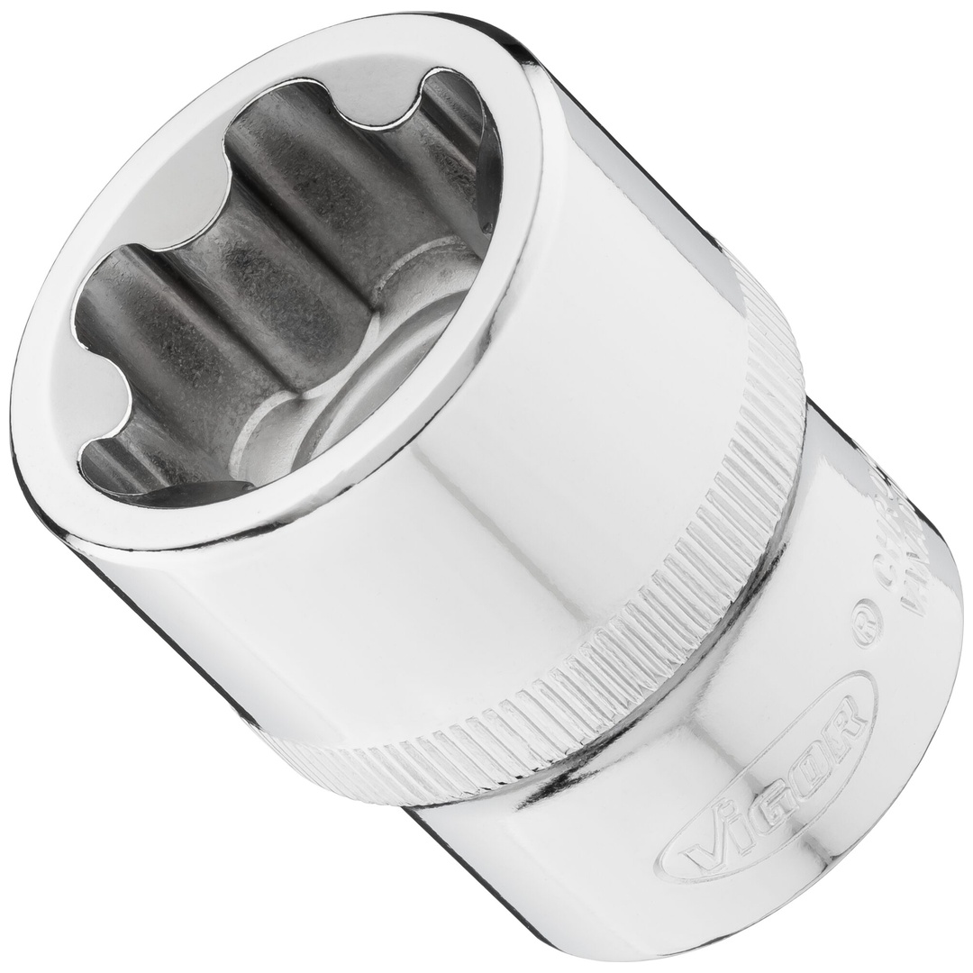VIGOR T+ Steckschlüsseleinsatz, 1/2 (12,5 mm) Vierkant hohl, Außen TX Plus Profil, SW E28+