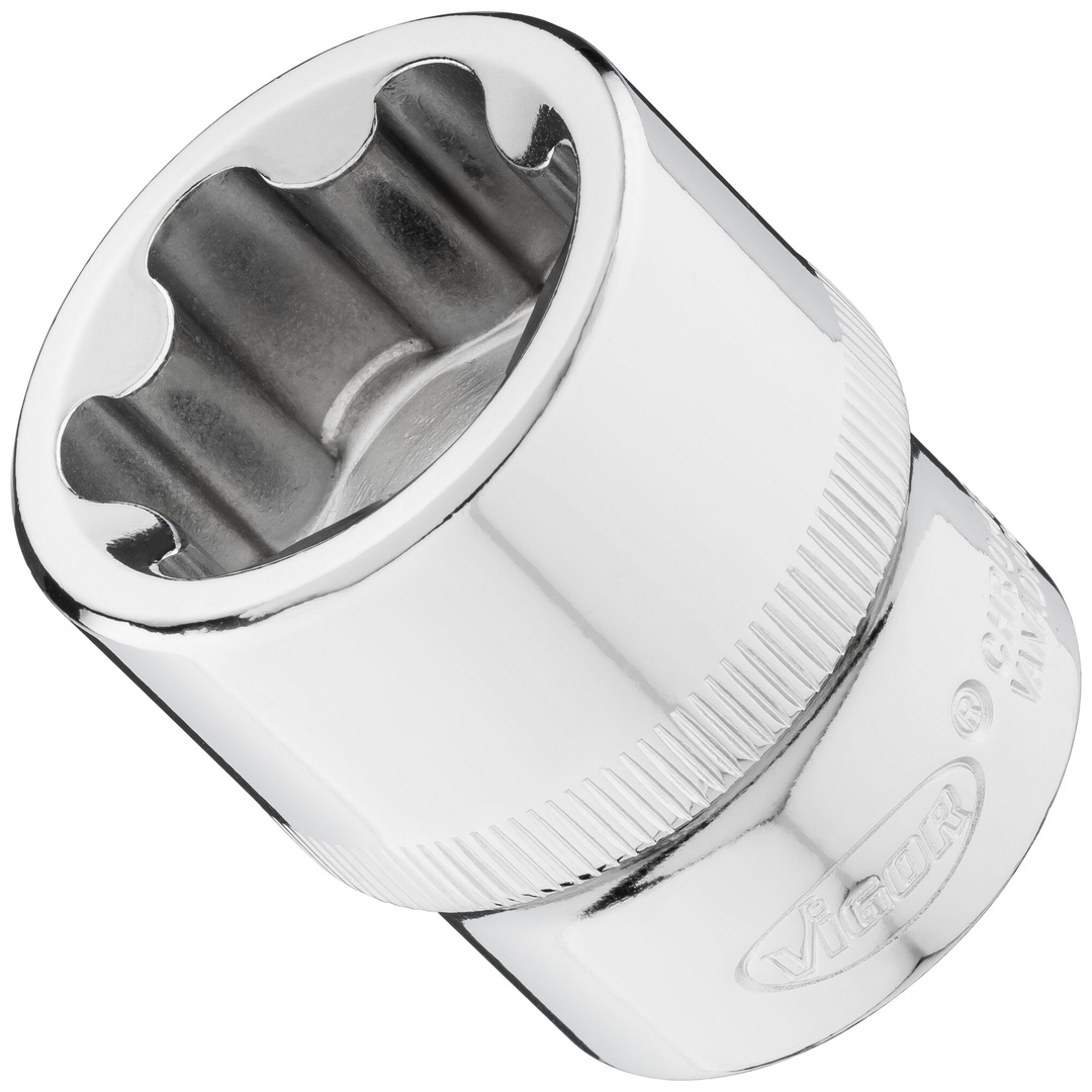 VIGOR T+ Steckschlüsseleinsatz, 1/2 (12,5 mm) Vierkant hohl, Außen TX Plus Profil, SW E30+