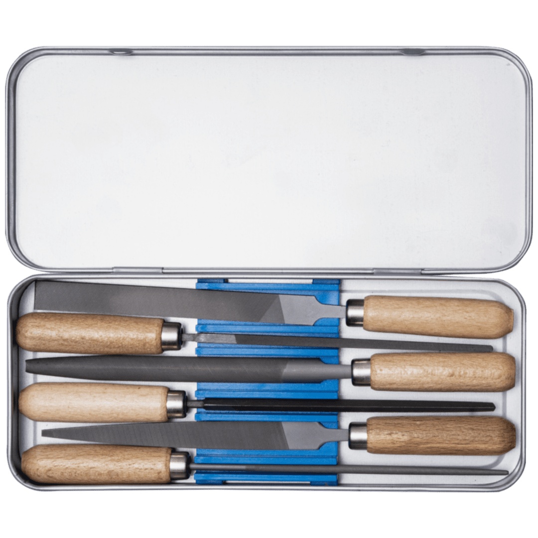 PFERD TOOLS Schlüsselfeilen-Set mit Holzheft 6-tlg. 100mm Hieb 2 für filigrane Feilarbeiten (265 K)