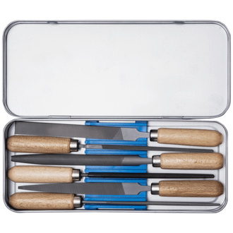 PFERD TOOLS Schlüsselfeilen-Set mit Holzheft 6-tlg. 100mm Hieb 2 für filigrane Feilarbeiten (265 K)