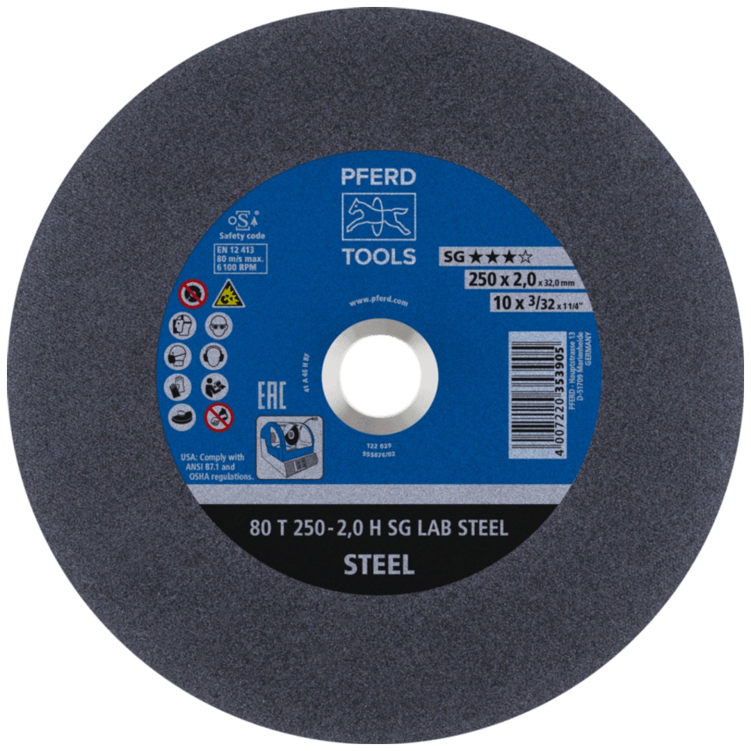 PFERD TOOLS Labortrennscheibe T 250x2x32 mm Leistungslinie SG LAB STEEL für Stahl