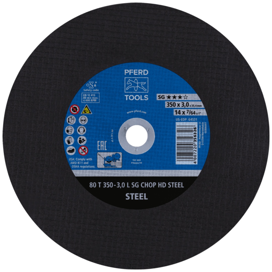 PFERD TOOLS Trennscheibe T 350x3,0x25,4 mm Leistungslinie SG CHOP HD STEEL für Stahl