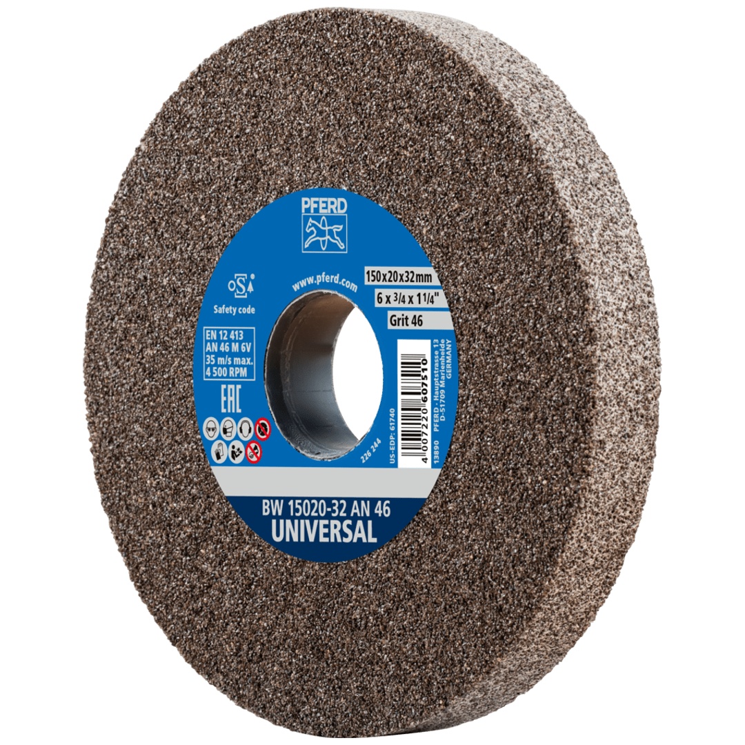PFERD TOOLS Schleifbockscheibe Ø 150x20mm Bohrung-Ø 32mm A46 für universelle Schleifaufgaben
