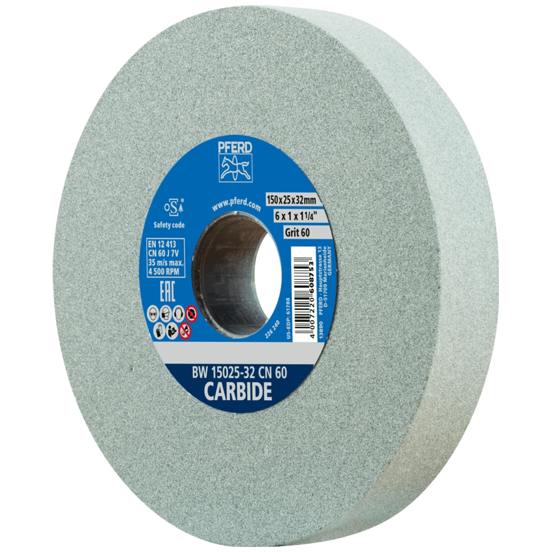 PFERD TOOLS Schleifbockscheibe Ø 150x25mm Bohrung-Ø 32mm C60 für harte Materialien z.B. Hartmetall