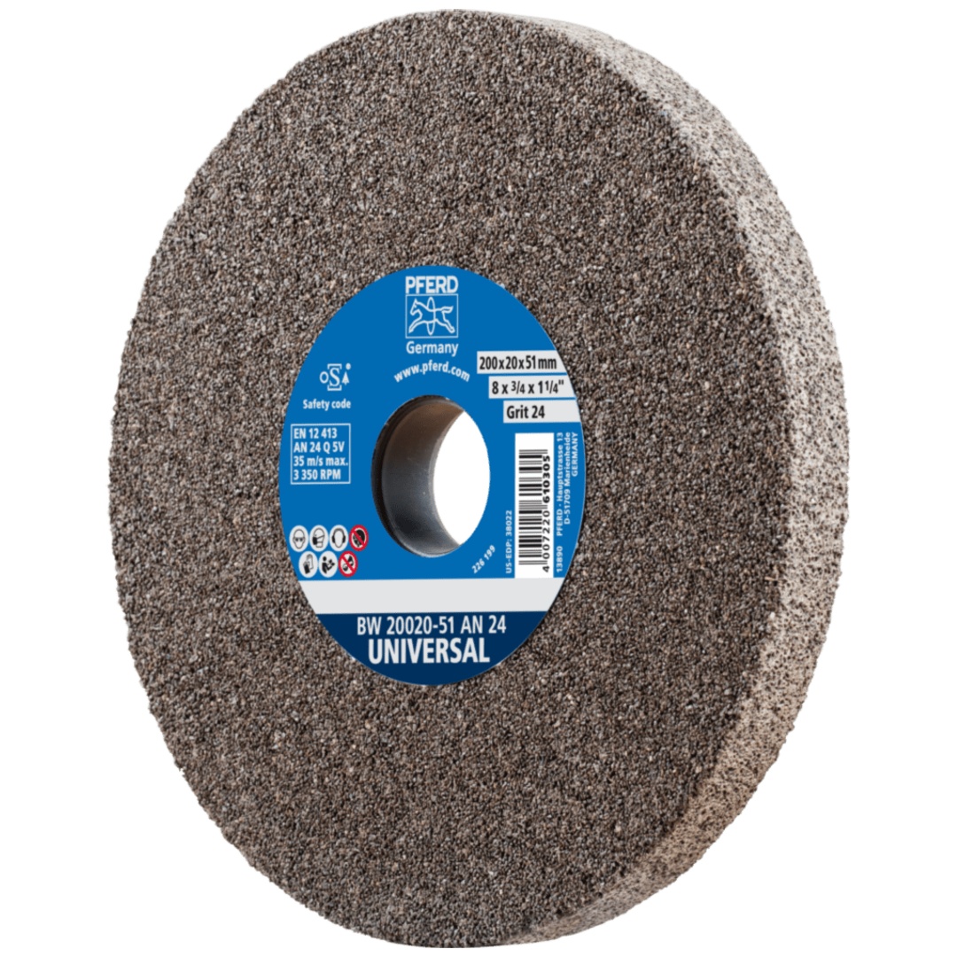 PFERD TOOLS Schleifbockscheibe Ø 200x20mm Bohrung-Ø 51 mm A24 für universelle Schleifaufgaben