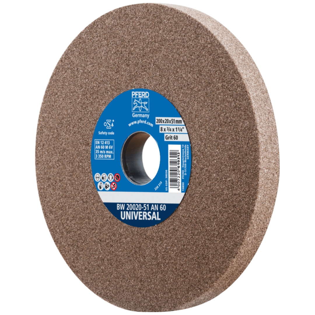 PFERD TOOLS Schleifbockscheibe Ø 200x20mm Bohrung-Ø 51 mm A60 für universelle Schleifaufgaben