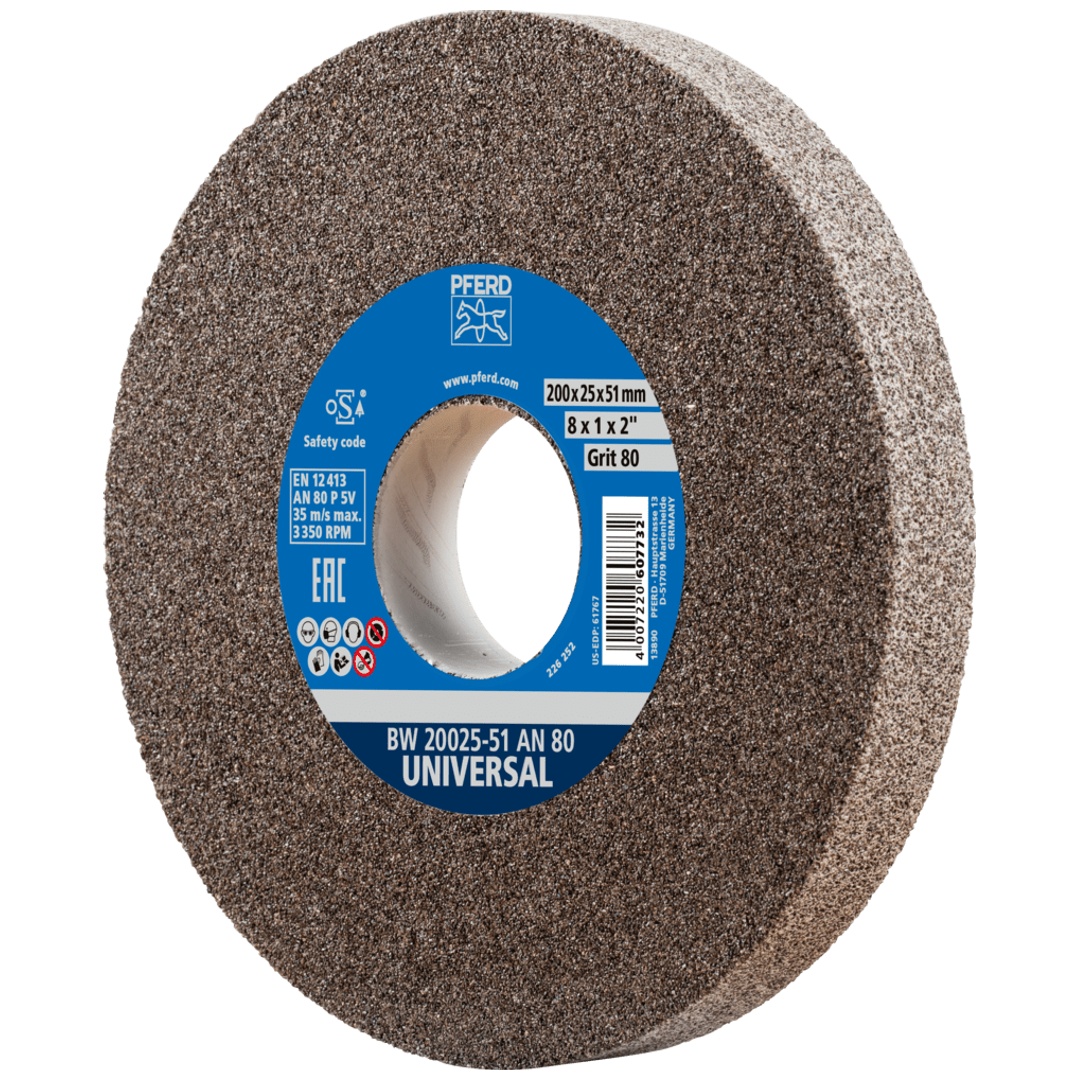 PFERD TOOLS Schleifbockscheibe Ø 200x25mm Bohrung-Ø 51mm A80 für universelle Schleifaufgaben