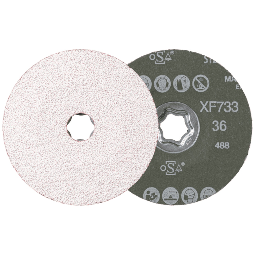 PFERD TOOLS COMBICLICK Keramikkorn Fiberscheibe Ø 125 mm CO-ALU36 für weiche NE Metalle