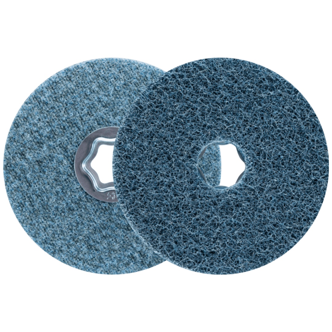 PFERD TOOLS COMBICLICK harte Vliesronde CC Ø 100mm A240F für Feinschliff und Finish mit Winkelschleifer