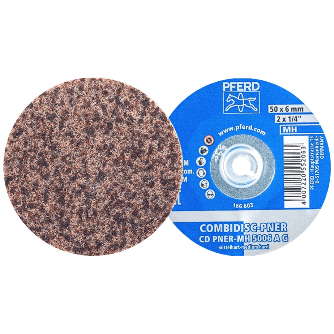 PFERD TOOLS COMBIDISC verpresste Vliesronde CD PNER Ø 50mm Mittelhart A Grob für Finish