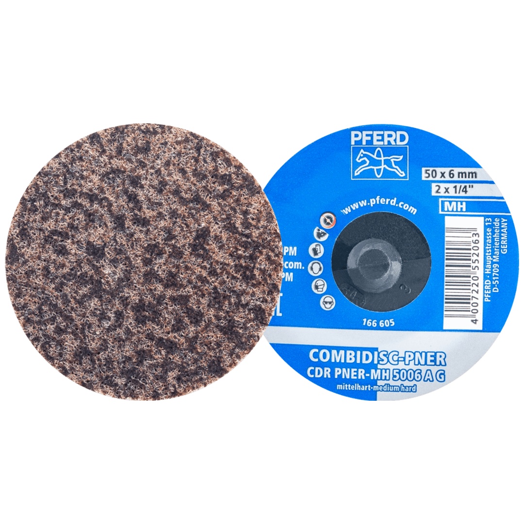 PFERD TOOLS COMBIDISC verpresste Vliesronde CDR PNER Ø 50mm Mittelhart A Grob für Finish