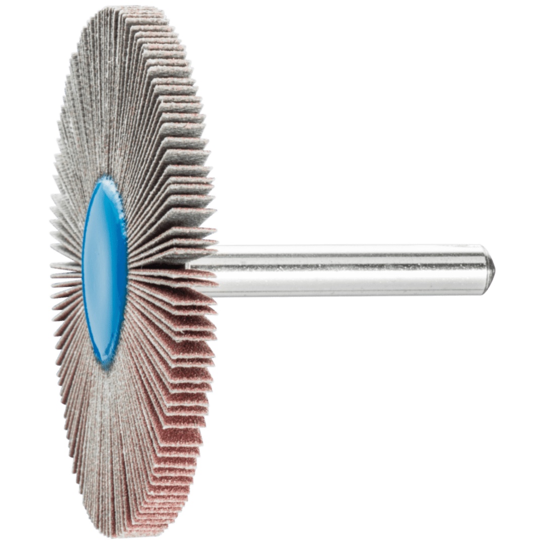 PFERD TOOLS Korund Fächerschleifer F Ø 60x5 mm Schaft-Ø 6 mm A180 für Feinschliff und Finish