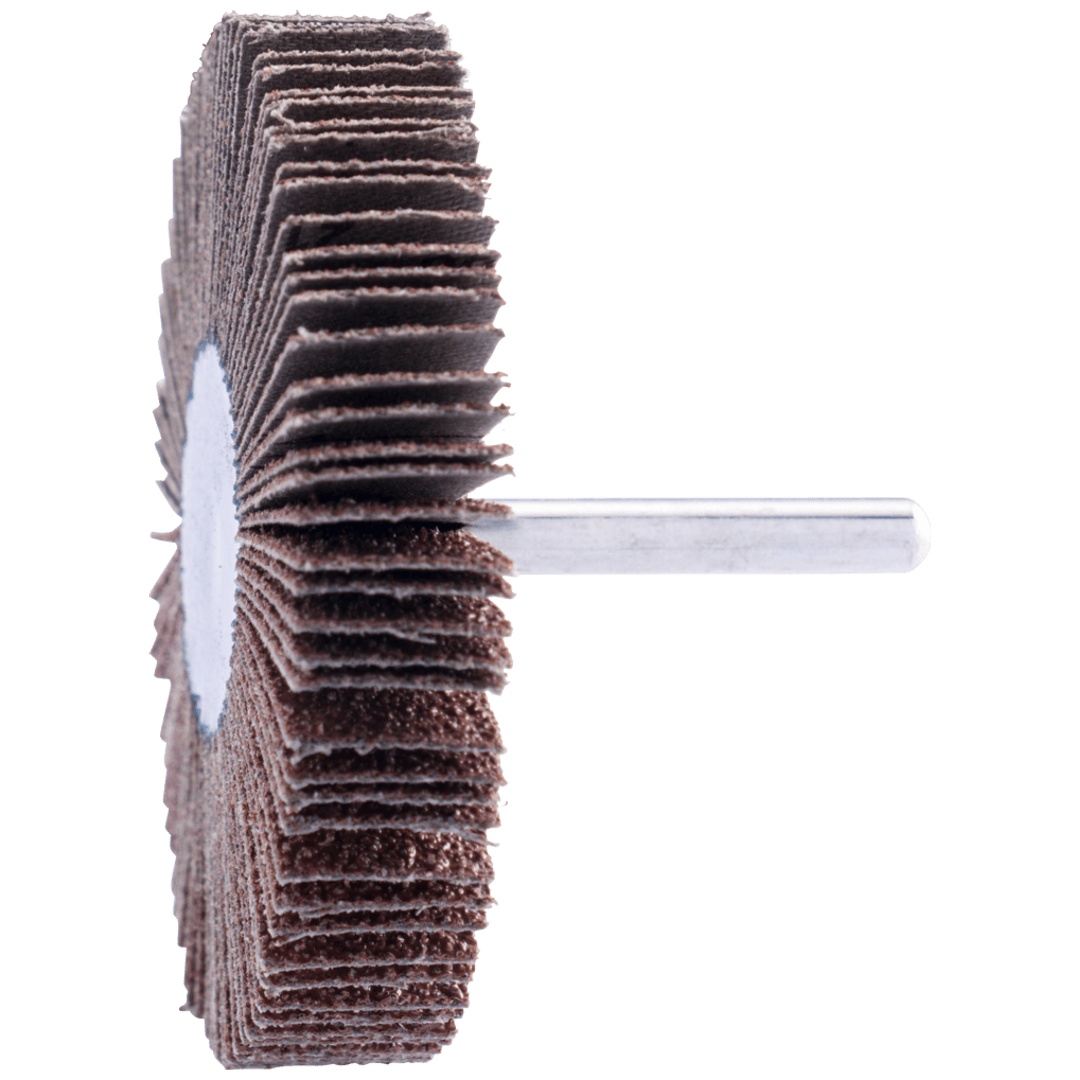 PFERD TOOLS Korund Fächerschleifer F Ø 80x15mm Schaft-Ø 6 mm A40 für Feinschliff und Finish