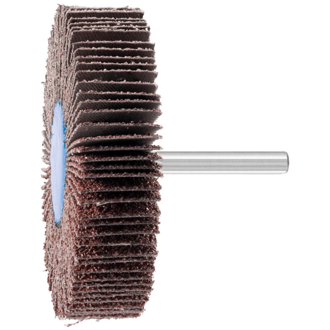PFERD TOOLS Korund Fächerschleifer F Ø 80x20mm Schaft-Ø 6 mm A40 für Feinschliff und Finish