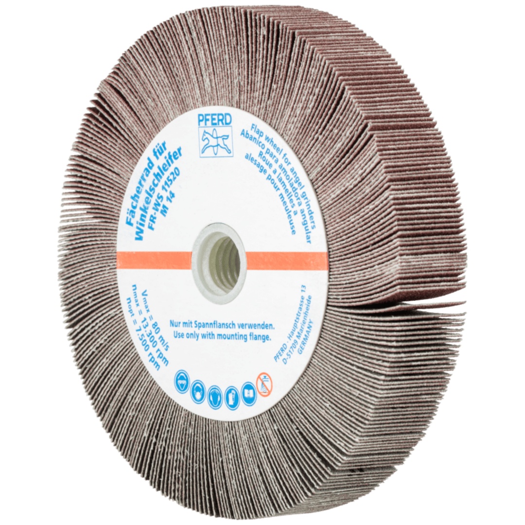 PFERD TOOLS Lamellenschleifrad für Winkelschleifer FR WS Ø 115x20mm M14 A180 universelle Anwendung