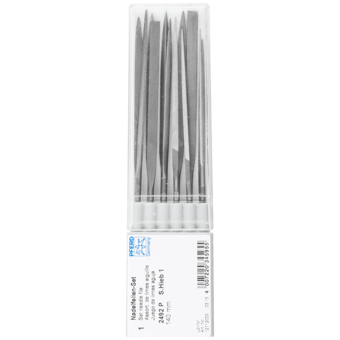 PFERD TOOLS Präzisions-Nadelfeilen-Set 12-tlg. in Kunststoffbox 140mm Schweizer Hieb 1, mittel