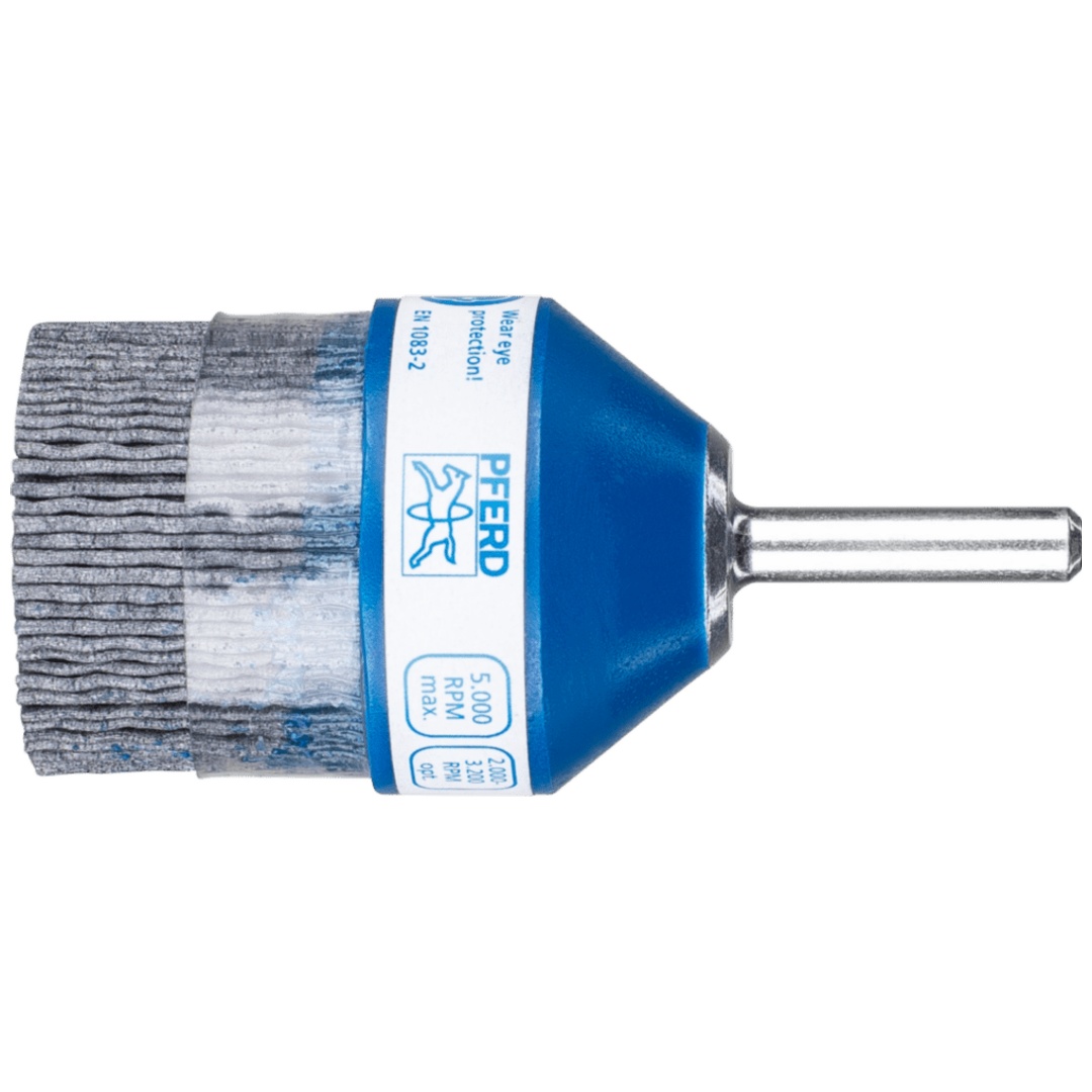 PFERD TOOLS COMPOSITE Pinselbürste PBUPR Ø 38 mm Schaft-Ø 6 mm SiC-Filament-Ø 1,00mm Korn 120 stationär
