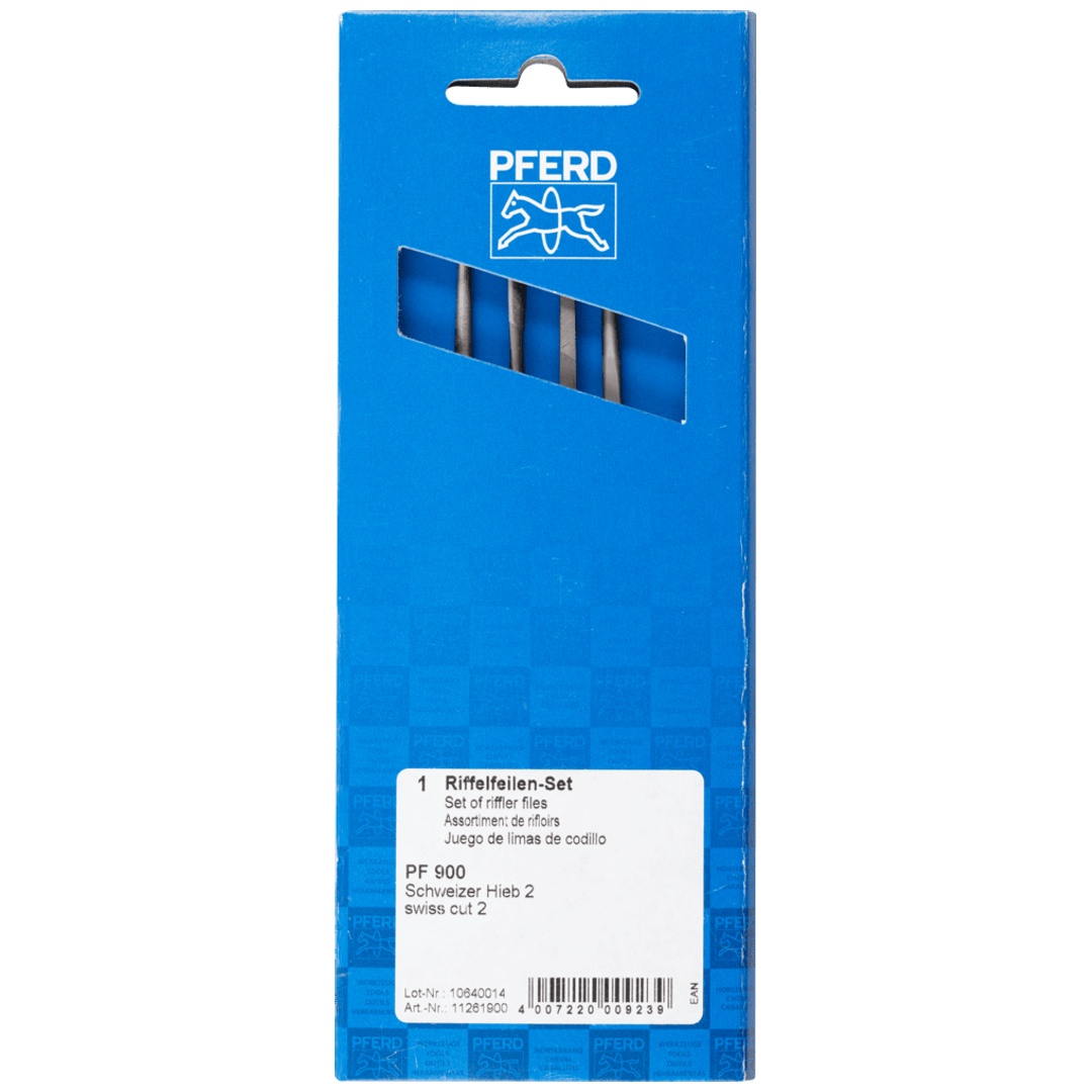 PFERD TOOLS Präzisions-Riffelfeilen-Set Typ SB900 150mm Schweizer Hieb 2, mittel-fein