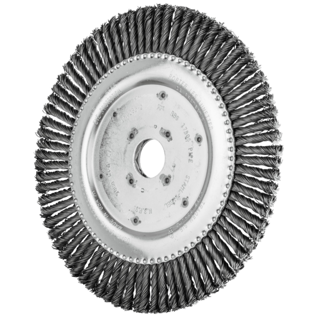 PFERD TOOLS PIPELINE Bürste gezopft RBG Ø 178x6x22,2 mm Stahl-Draht-Ø 0,50mm 76-Zöpfe Winkelschleifer