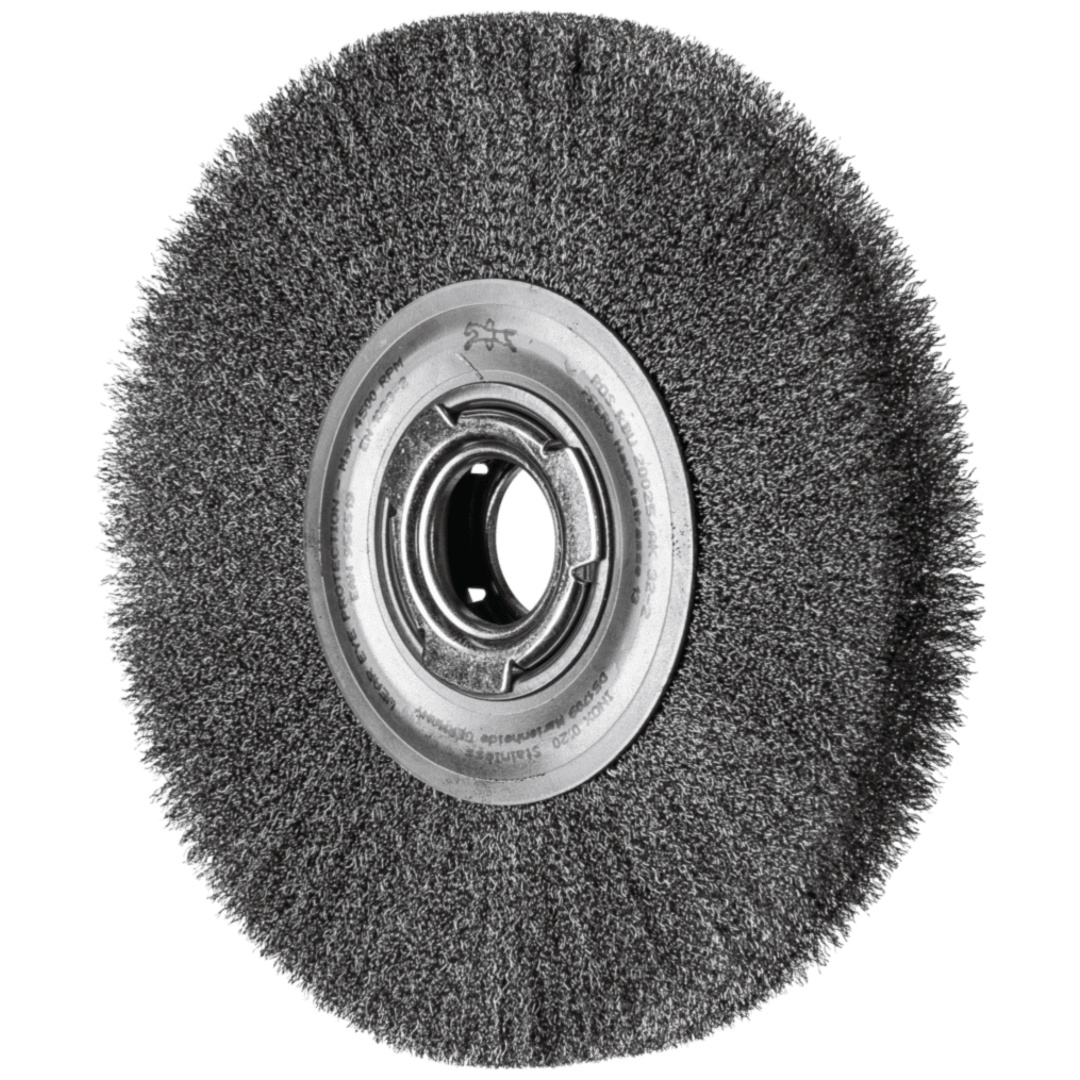 PFERD TOOLS Rundbürste breit ungezopft RBU Ø200x25xvariable Bohrung Edelstahl-Draht-Ø0,20 Schleifbock