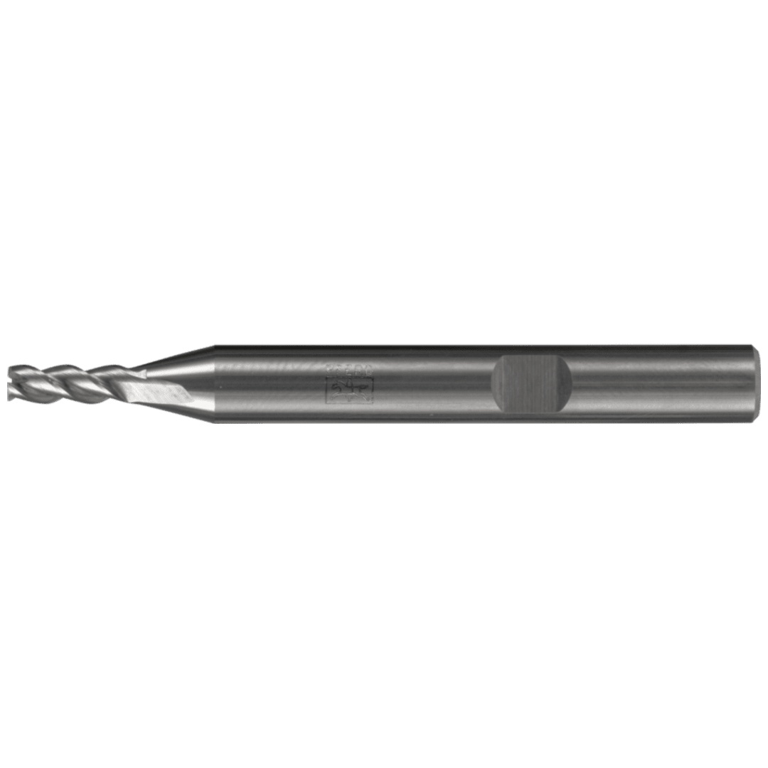 PFERD TOOLS VHM-Fräser Ø4mm, 3 Schneiden, 2xDC, Fase 0,05mm 45°, unbeschichtet, Schaft HB, Performance Aluminium