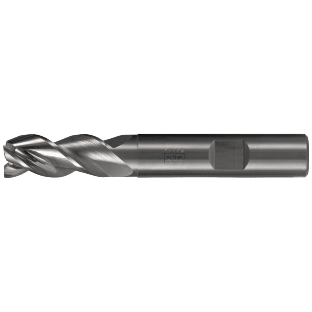 PFERD TOOLS VHM-Fräser Ø10mm, 3 Schneiden, 2xDC, Fase 0,2mm 45°, unbeschichtet, Schaft HB, Performance Aluminium