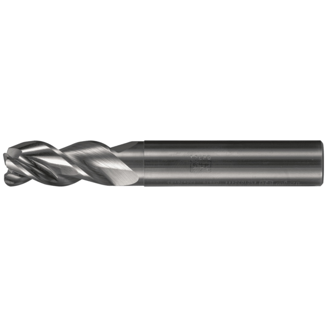PFERD TOOLS VHM-Fräser Ø20mm, 3 Schneiden, 2xDC, Radius 2mm, unbeschichtet, Schaft HA, Performance Aluminium