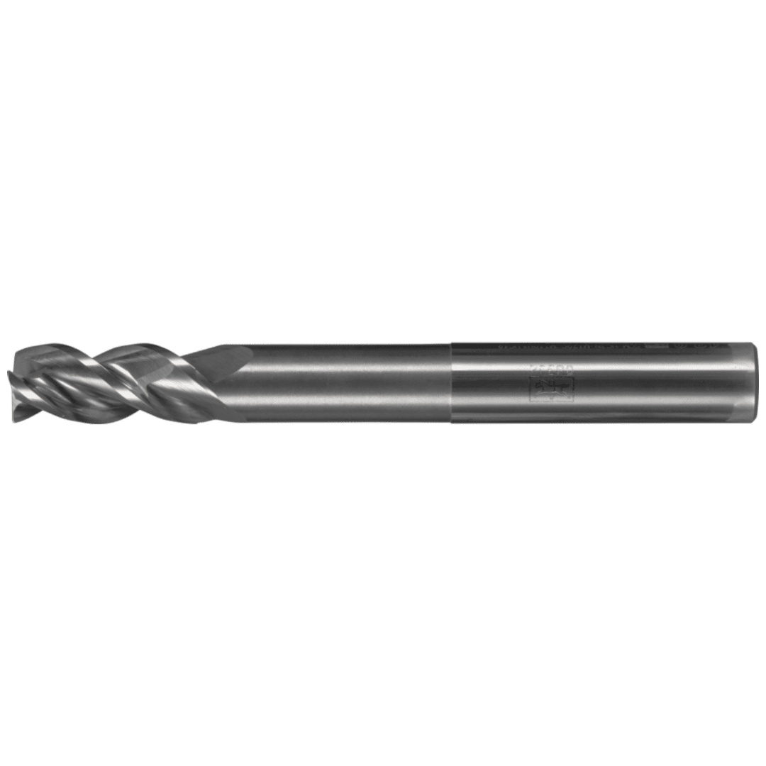 PFERD TOOLS VHM-Fräser Ø16mm, 3 Schneiden, 2xDC, Halsfreischliff extralang, Fase 0,3mm, unbeschichtet, Schaft HA, Performance Aluminium